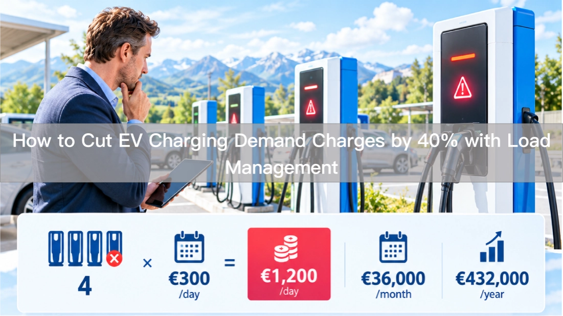 Cómo reducir los cargos por demanda de carga de vehículos eléctricos en 40% con la gestión de carga