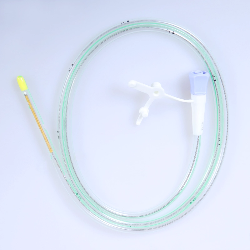 Medical grade TPU nasogastric tube with stainless steel guide wire and ENFit connector
