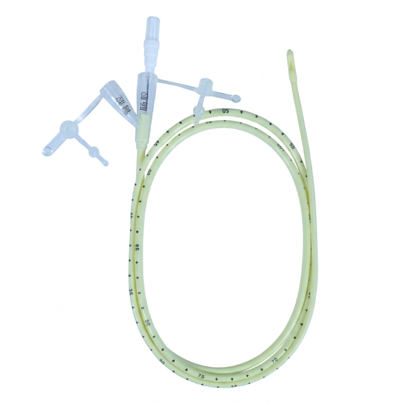 Nasogastric/Nasointestinal Feeding Tube dual lumen design with bullet tip for ICU patients