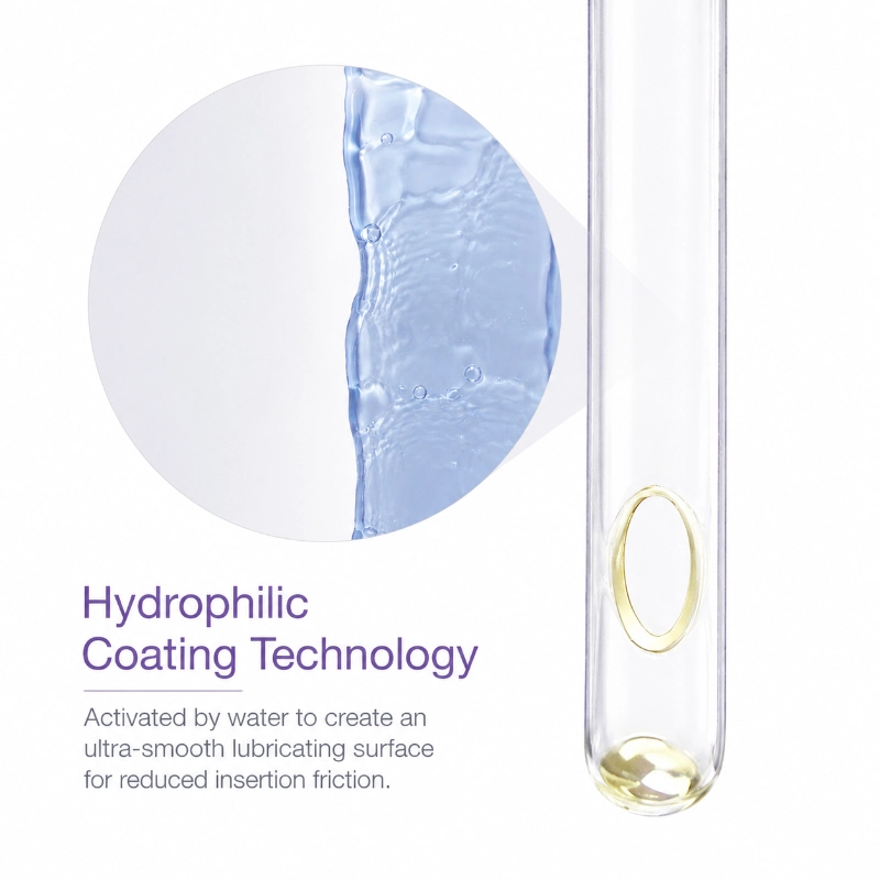 Microscopic view of activated hydrophilic coating film