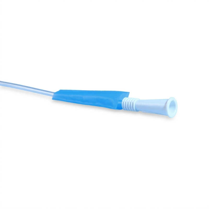 Hydrophilic Nelaton catheter with integrated water sachet