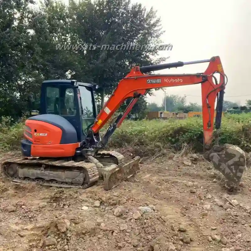 Excavadora de huerto Kubota KX163 de segunda mano pequeña de 5 toneladas