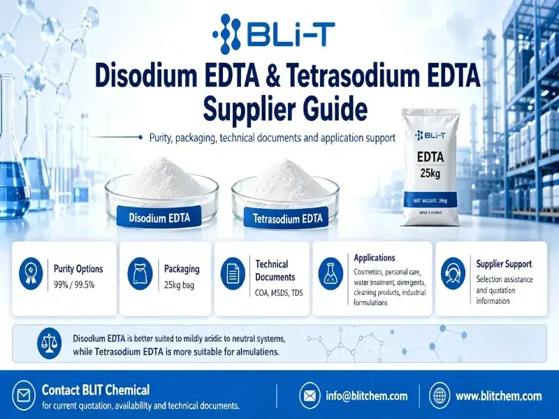 China famous EDTA supplier,high purity Disodium EDTA and Tetrasodium EDTA 4Na 2Na from BLIT chemical