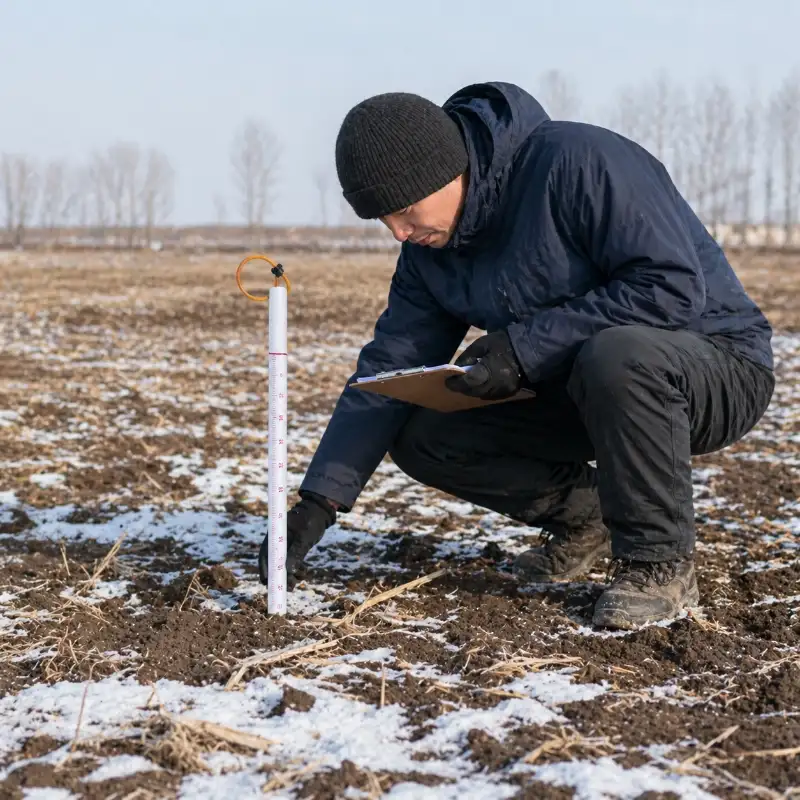 Frozen soil depth gauge for scientific research