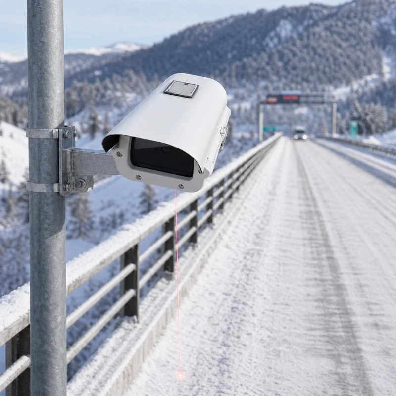 IP65 laser snow depth monitor for harsh snowy environments