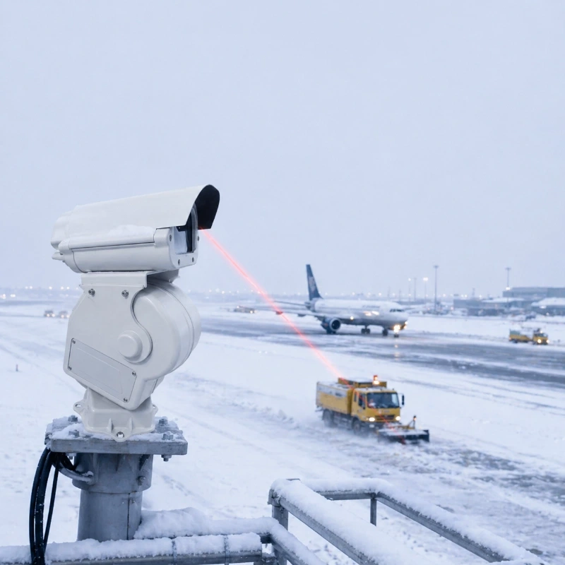 IP65 laser snow monitor for road and bridge applications