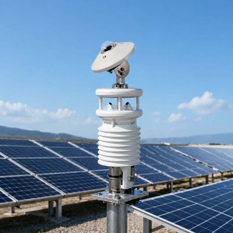 Integrated photovoltaic environmental monitoring station for PV plants
