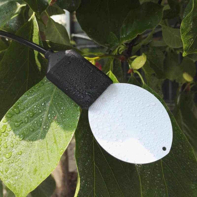 Leaf surface moisture sensor for irrigation and spraying control