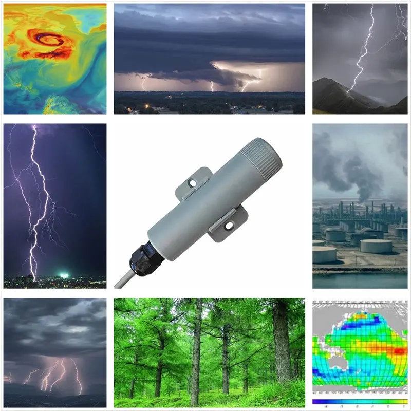 SDI12 lightning sensor connected to weather data logger