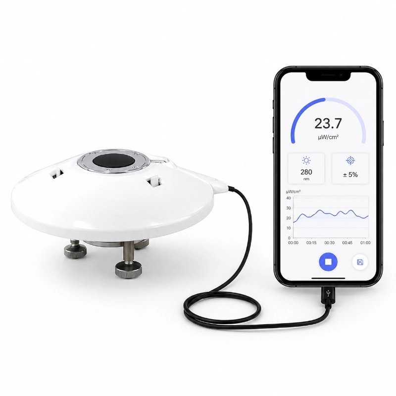 Portable Handheld UV Irradiance Meter with Mobile App
