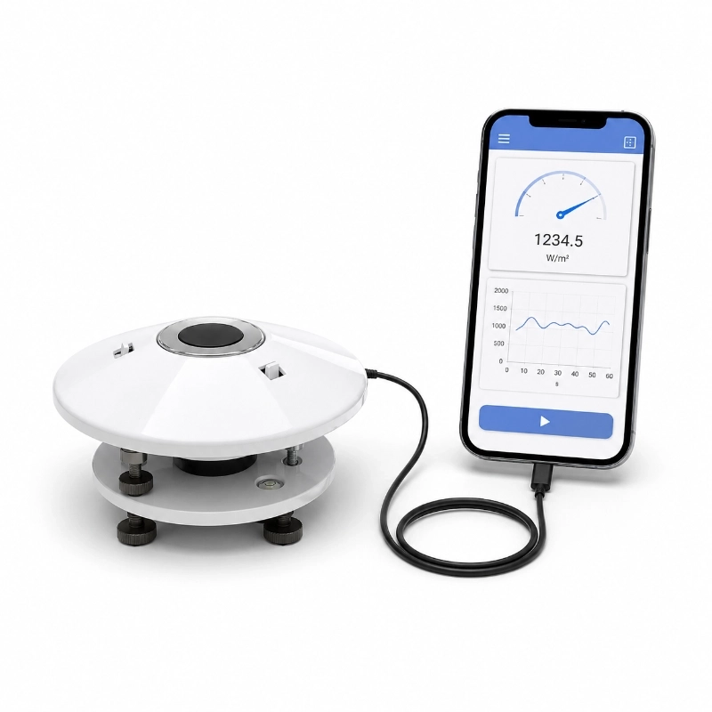 handheld photoelectric irradiance meter with mobile app