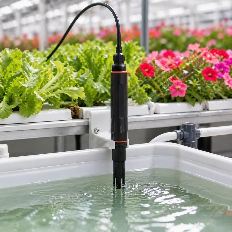 pH water quality probe for greenhouse irrigation