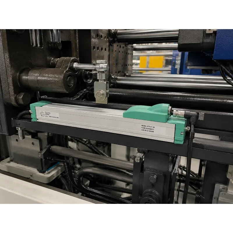 Analog position feedback sensor for rubber machinery