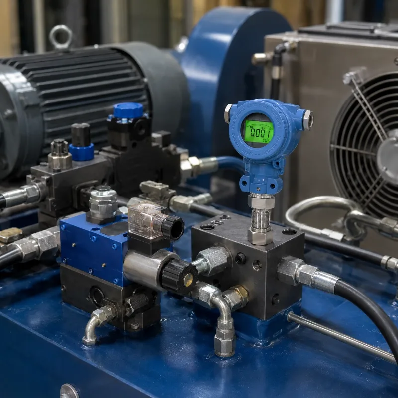 Digital display pressure sensor for hydraulic power unit monitoring