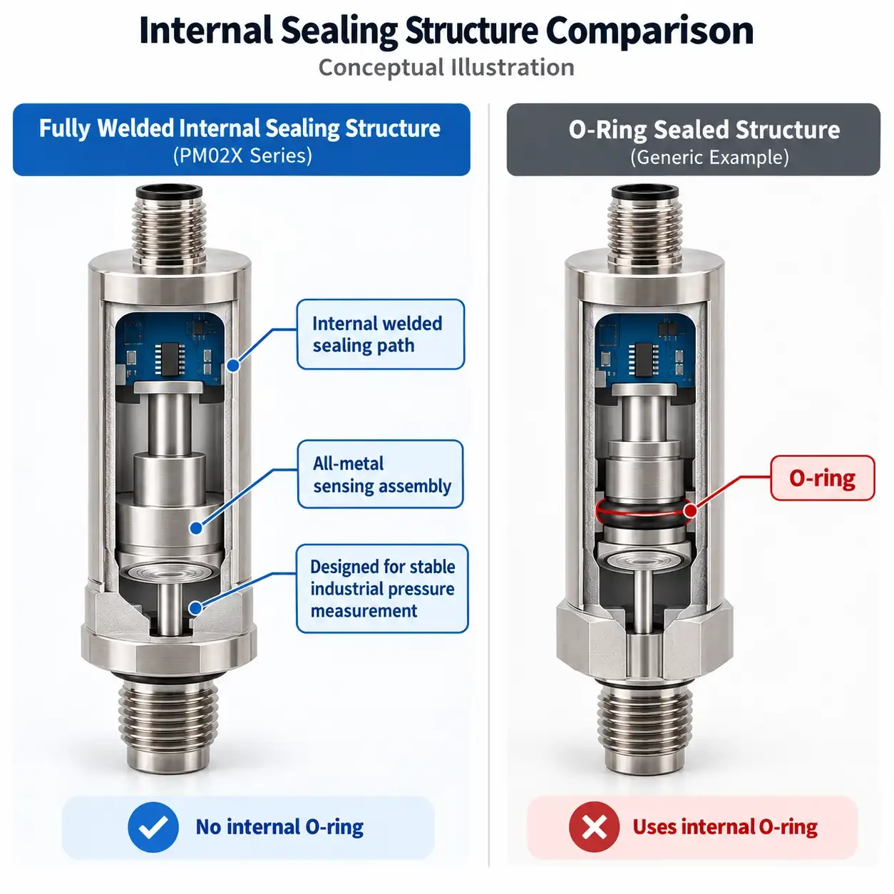 Fully Welded vs O-Ring Pressure Sensor Sealing
