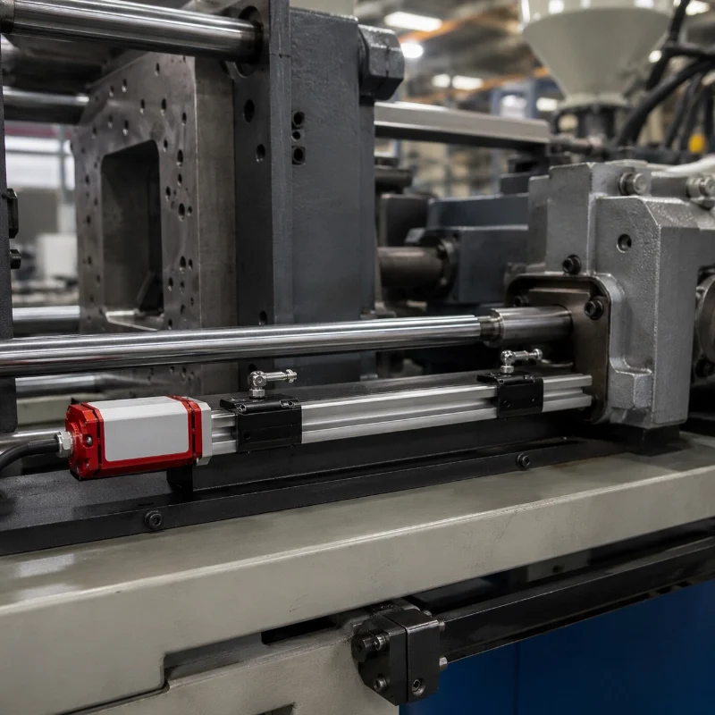 Hydraulic cylinder stroke sensor for automation control