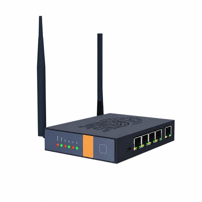 Industrial 4G router five port front view
