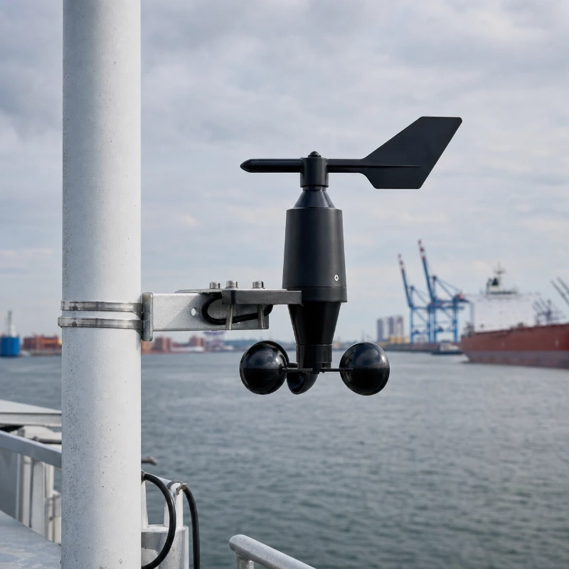 Integrated anemometer and wind vane sensor
