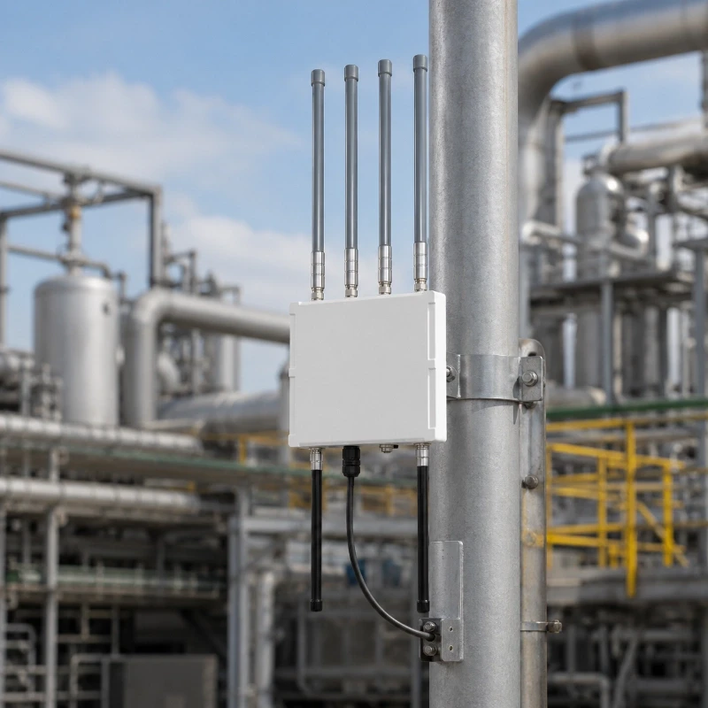LoRaWAN gateway in industrial yard