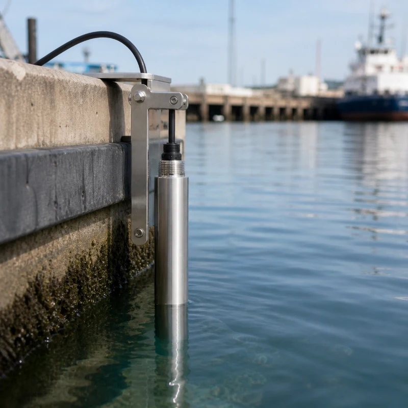 Marine oil pollution sensor for port water monitoring