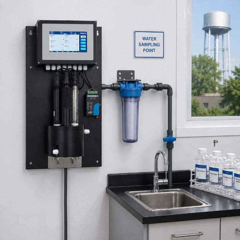 Online water quality monitoring system for secondary water supply
