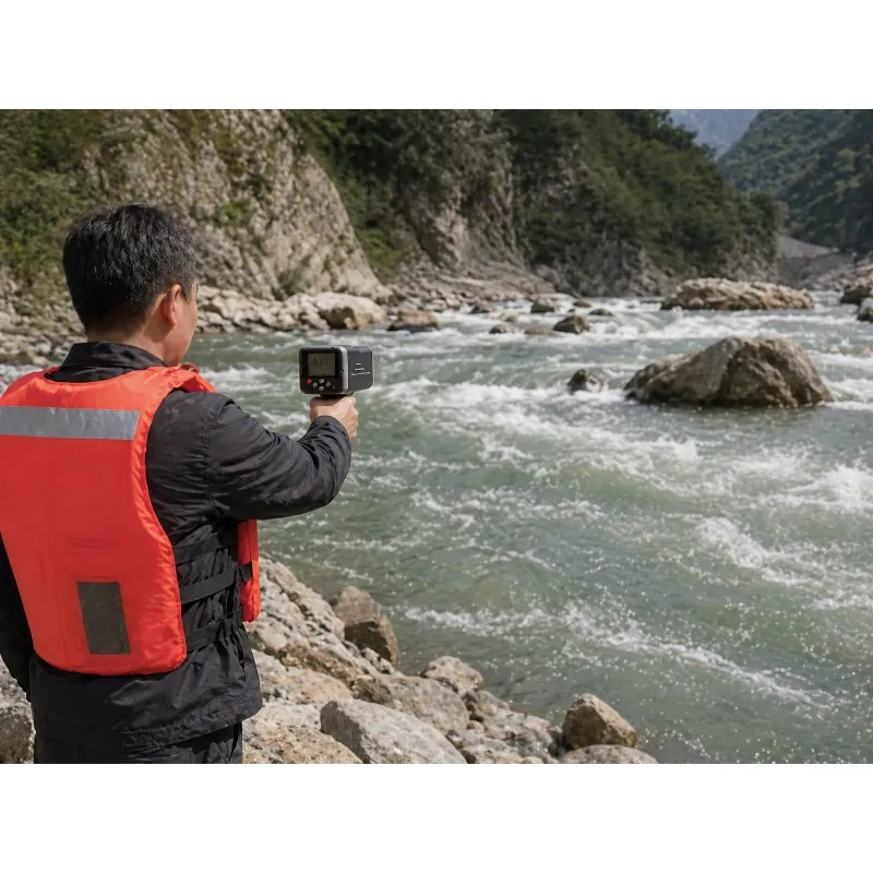 Portable radar current meter for non contact water velocity