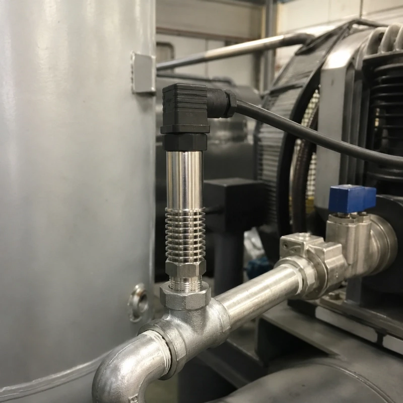 Pressure Transmitter on Industrial Pipe
