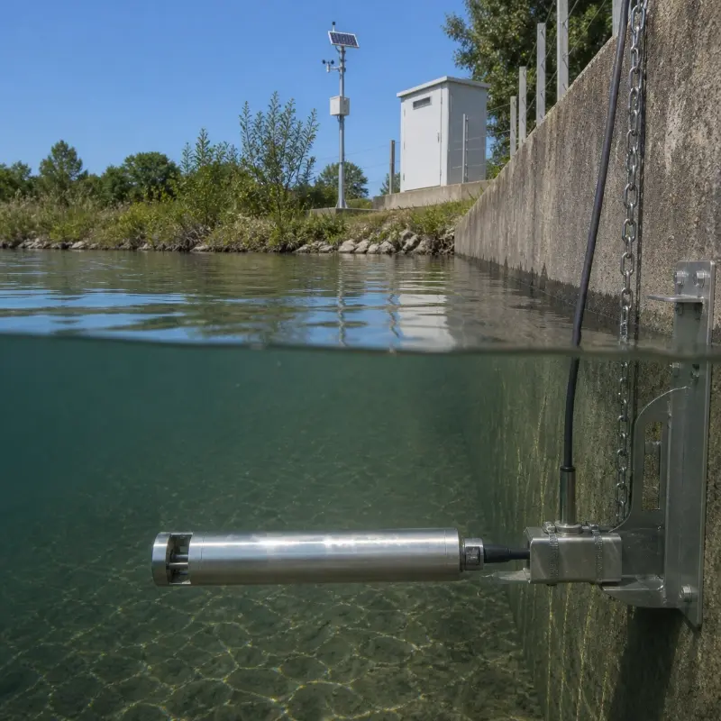 Reagent free COD sensor with self cleaning brush