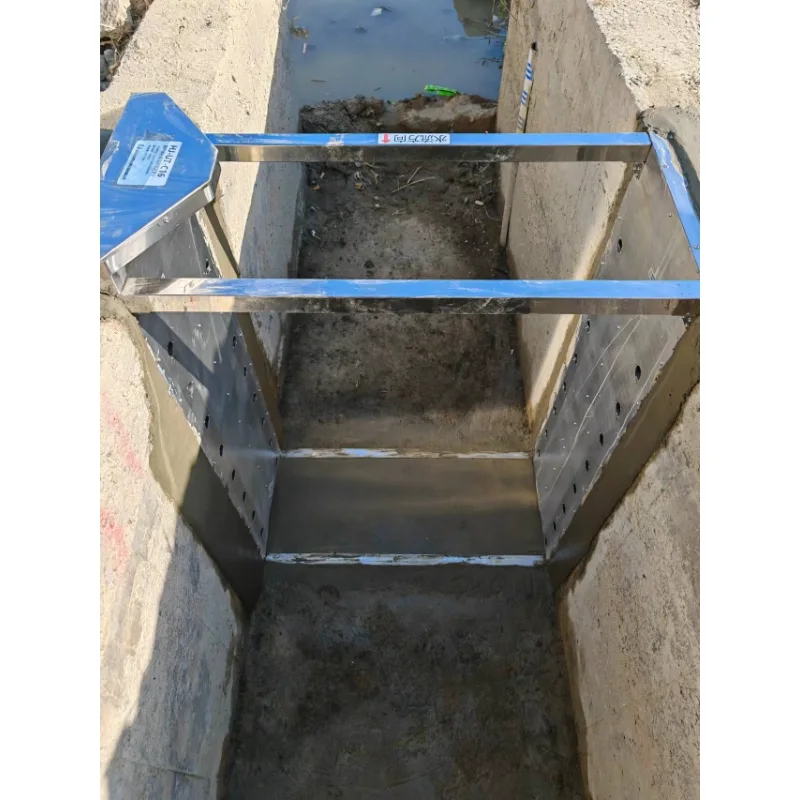 Rectangular canal flow meter with radar water level sensor