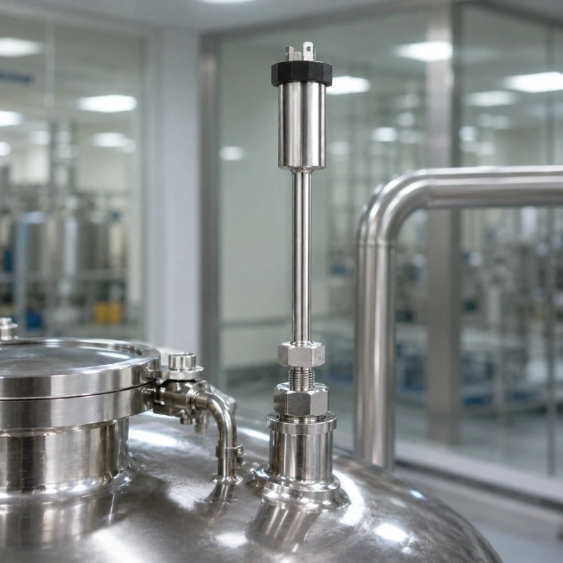 Stainless steel temperature sensor for sanitary tank monitoring
