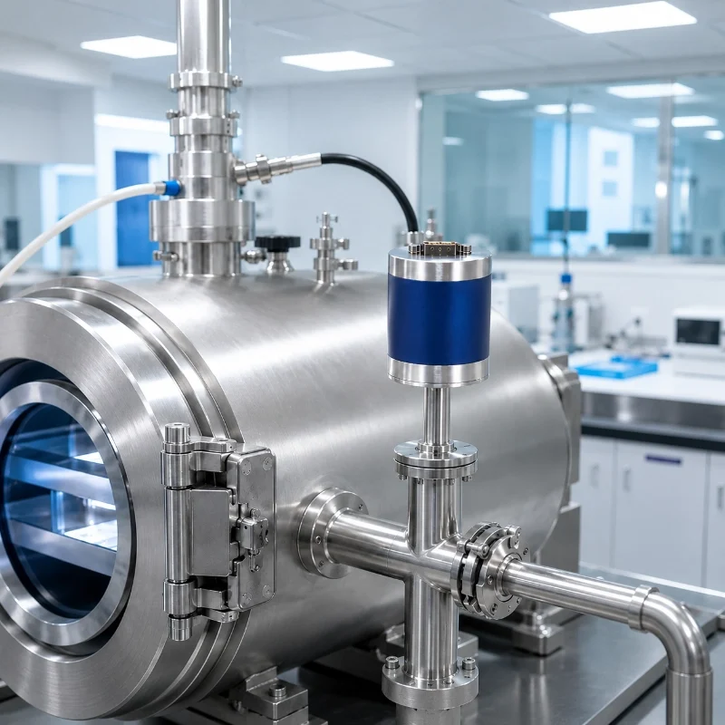 Vacuum pressure gauge for plasma sterilizer