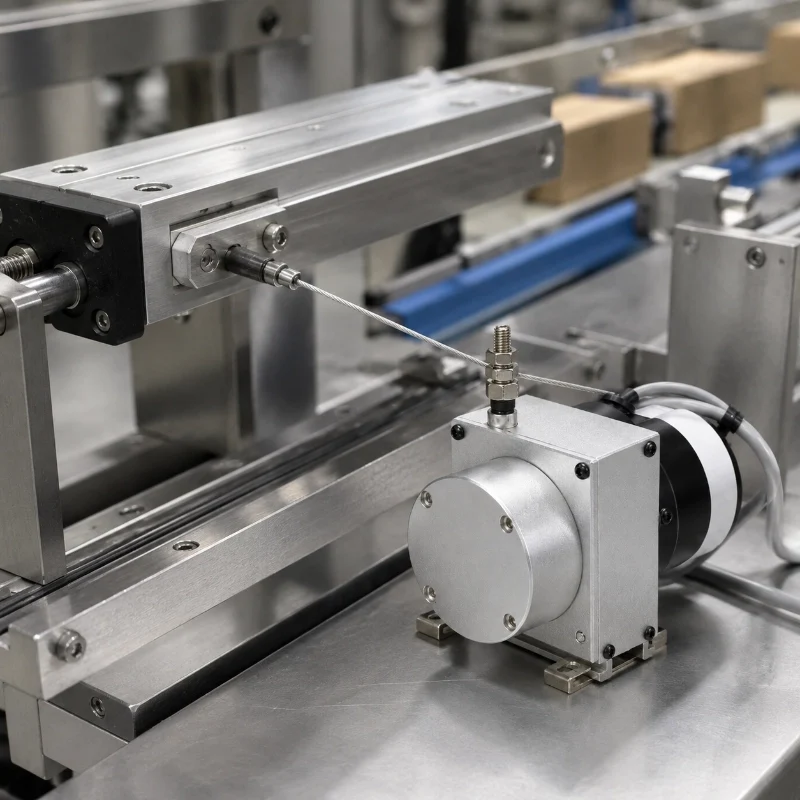 compact draw wire position sensor with aluminum housing