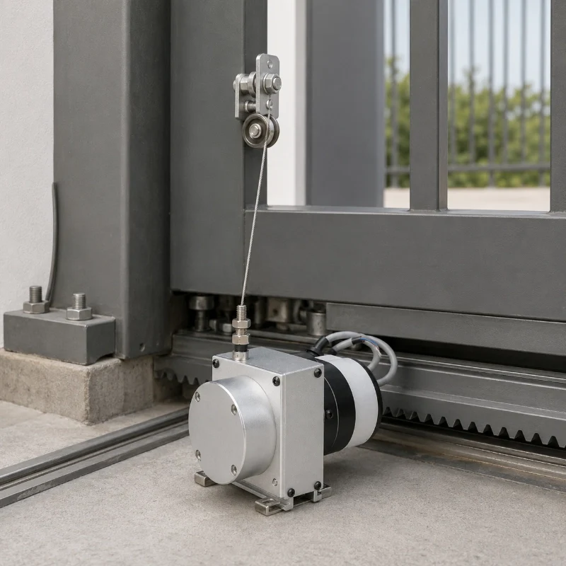 draw wire linear displacement sensor for gate position control