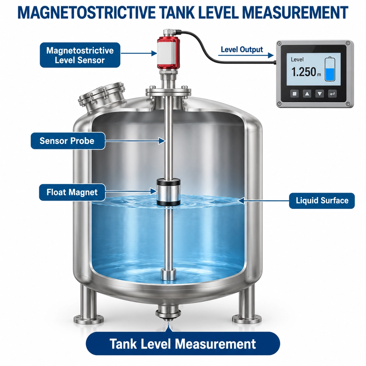 magnetostrictive-tank-level-measurement-sensor