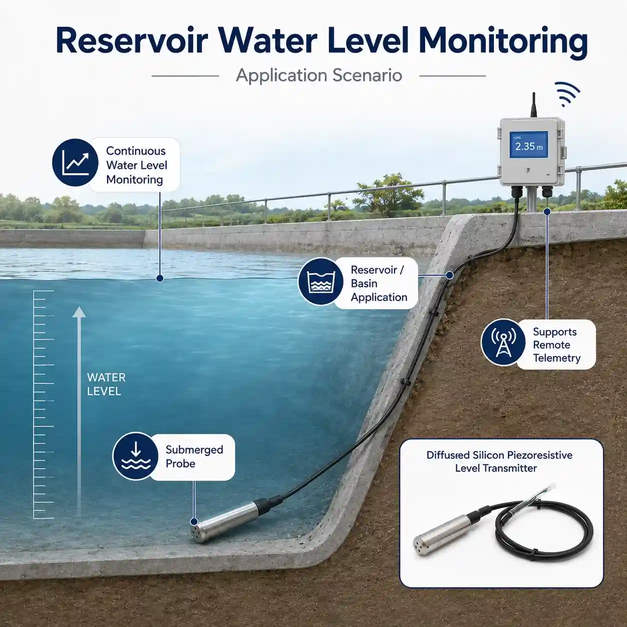 reservoir-water-level-monitoring-submersible-level-transmitter