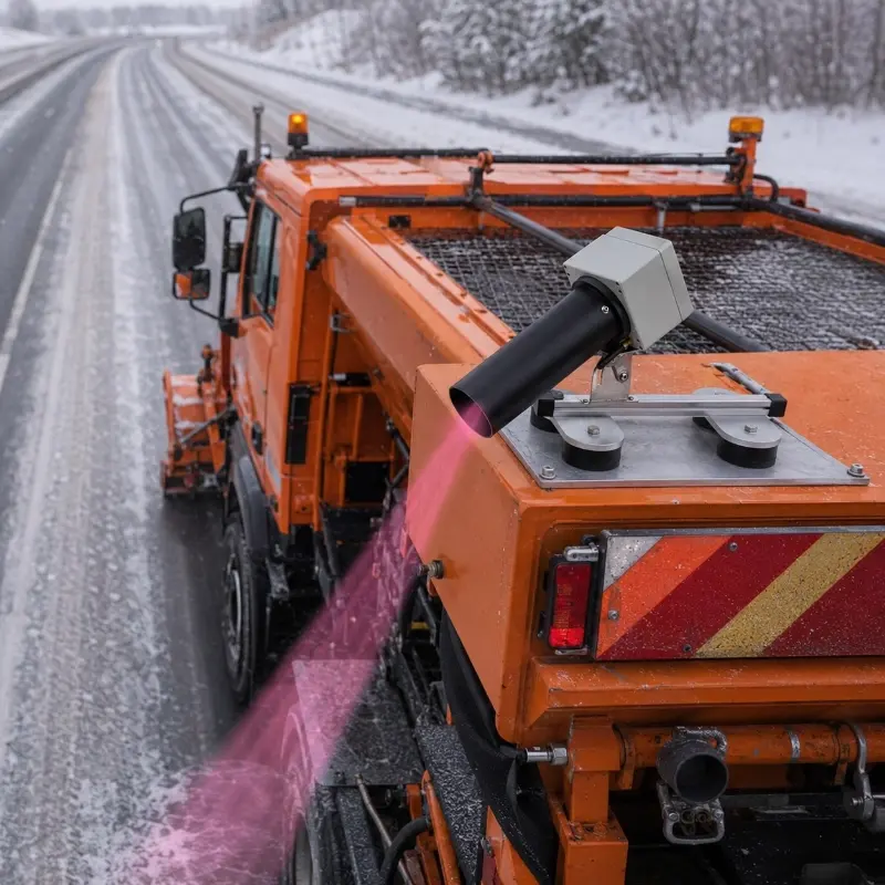 road slipperiness sensor for dry wet snow and icy pavement