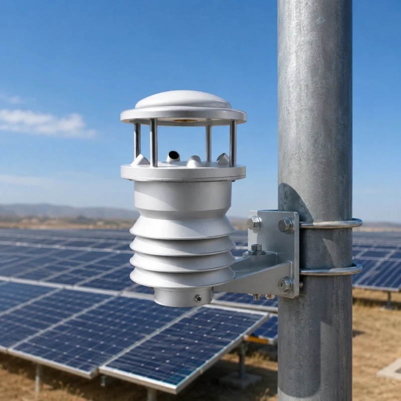 Compact weather station installed in solar PV monitoring project