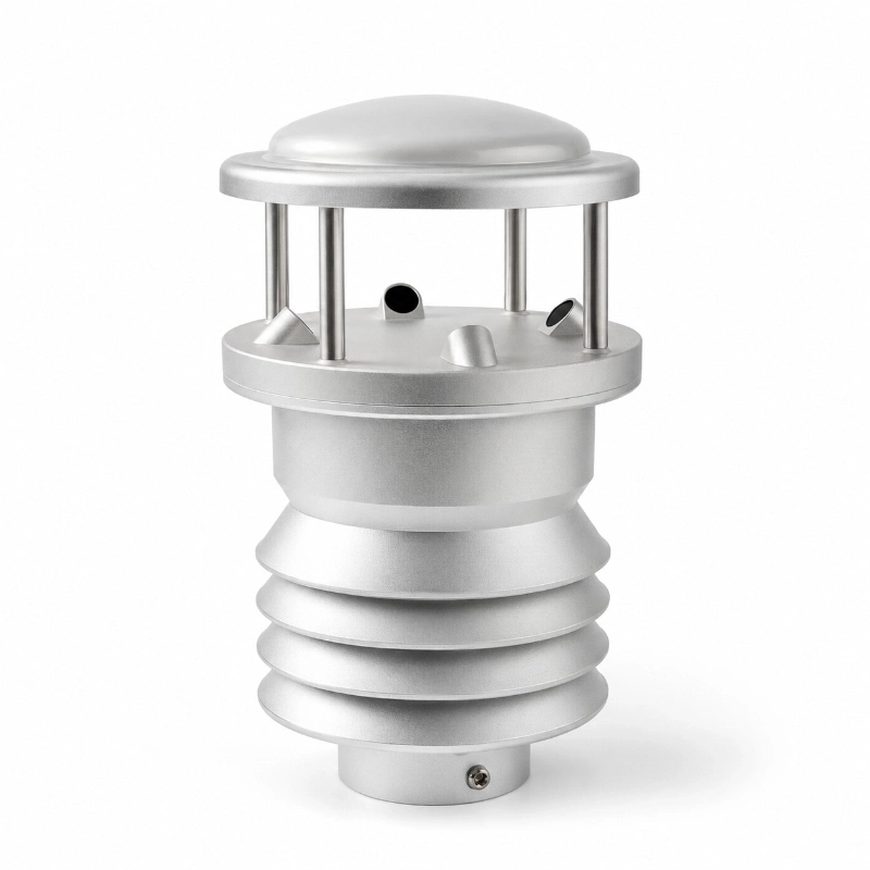 Aluminum-made 6-in-1 Weather Station with Rainfall RS485 Output for Outdoor Monitoring