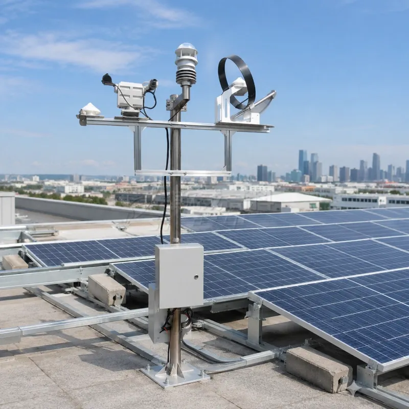 PV weather monitoring station for outdoor solar farm application
