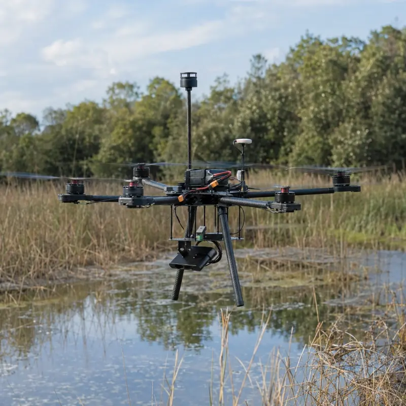 UAV ultrasonic anemometer for wetland monitoring