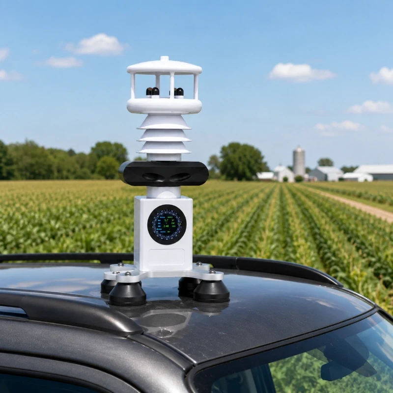 Vehicle mounted weather station for smart agriculture and field monitoring