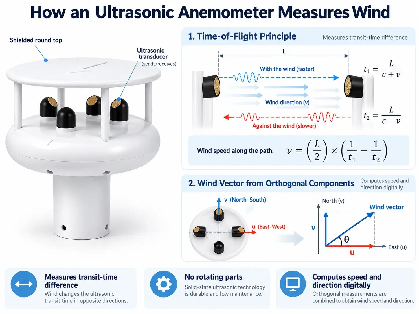 ultrasonic-anemometer-time-of-flight-measurement-principle
