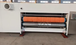 Water-based ink printing, slotting, die-cutting, gluing, and automatic packaging integrated machine.