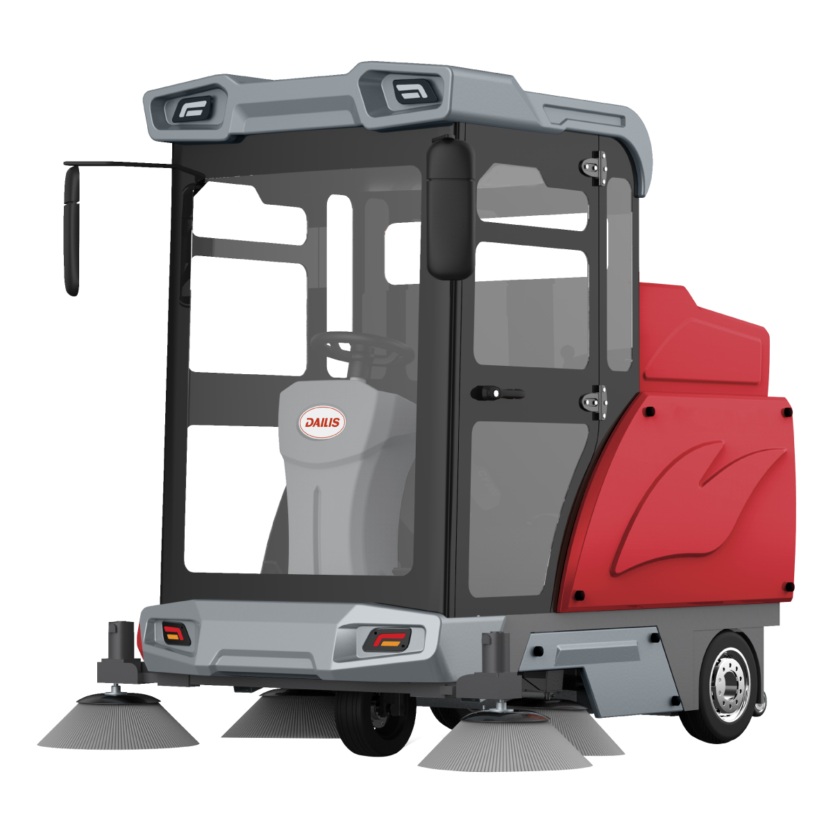 Dailis Large Fully enclosed Industrial Electric Ride-on Street Sweeper Truck – Cleaning path 2,100 MM – Up to 15,000 M²/H