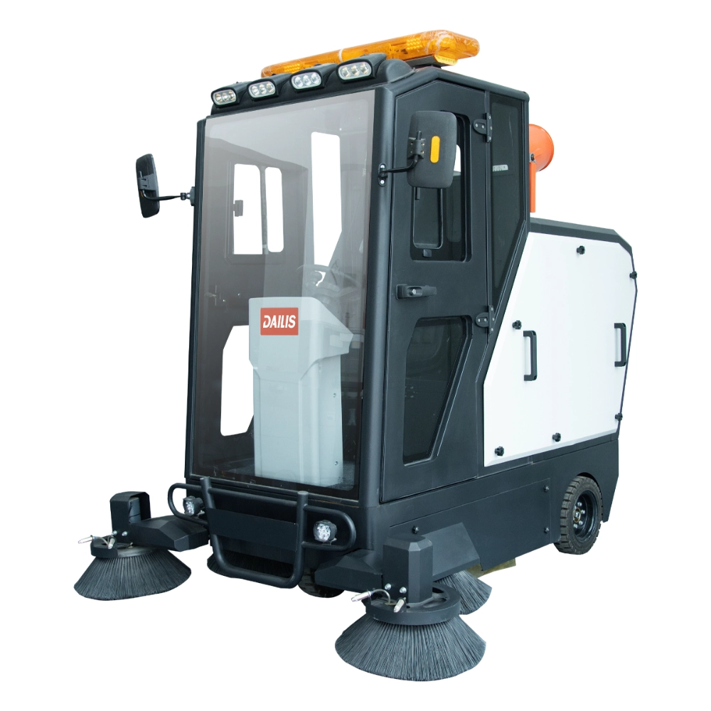 Dailis Large Fully enclosed Industrial Electric Ride-on Street Sweeper Truck – Cleaning path 2,000 MM – Up to 15,000 M²/H