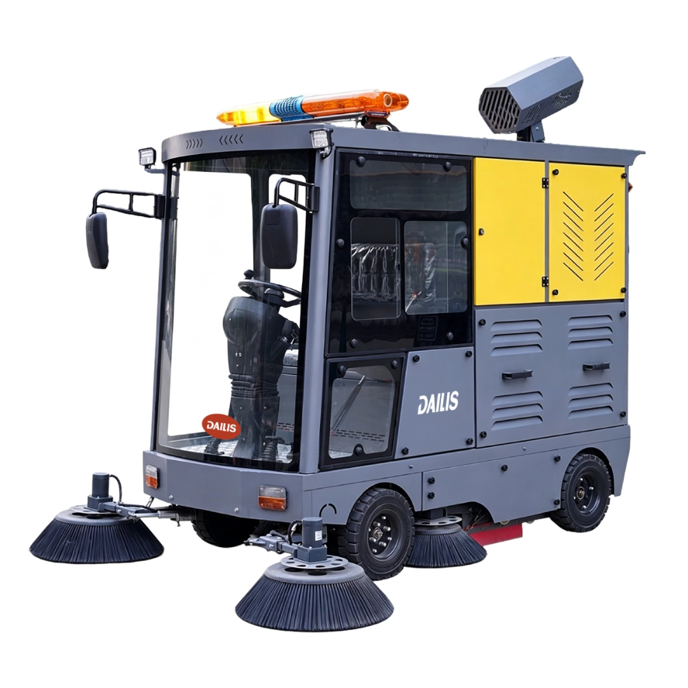 Dailis Large Fully enclosed Industrial Electric Ride-on Road Sweeper – Cleaning path 2400 MM – Up to 24,000 M²/H