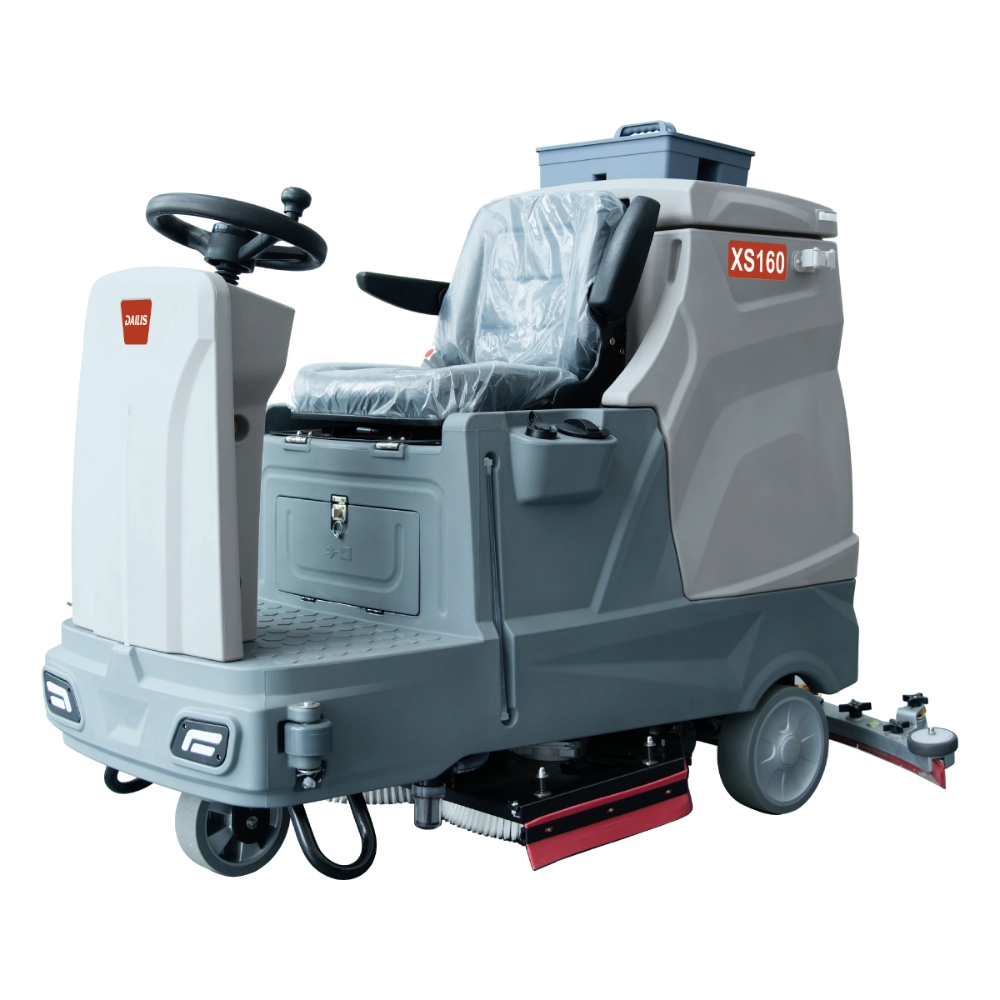 Dailis 16″ Double Brush Ride-on Floor Scrubber Machine with Battery