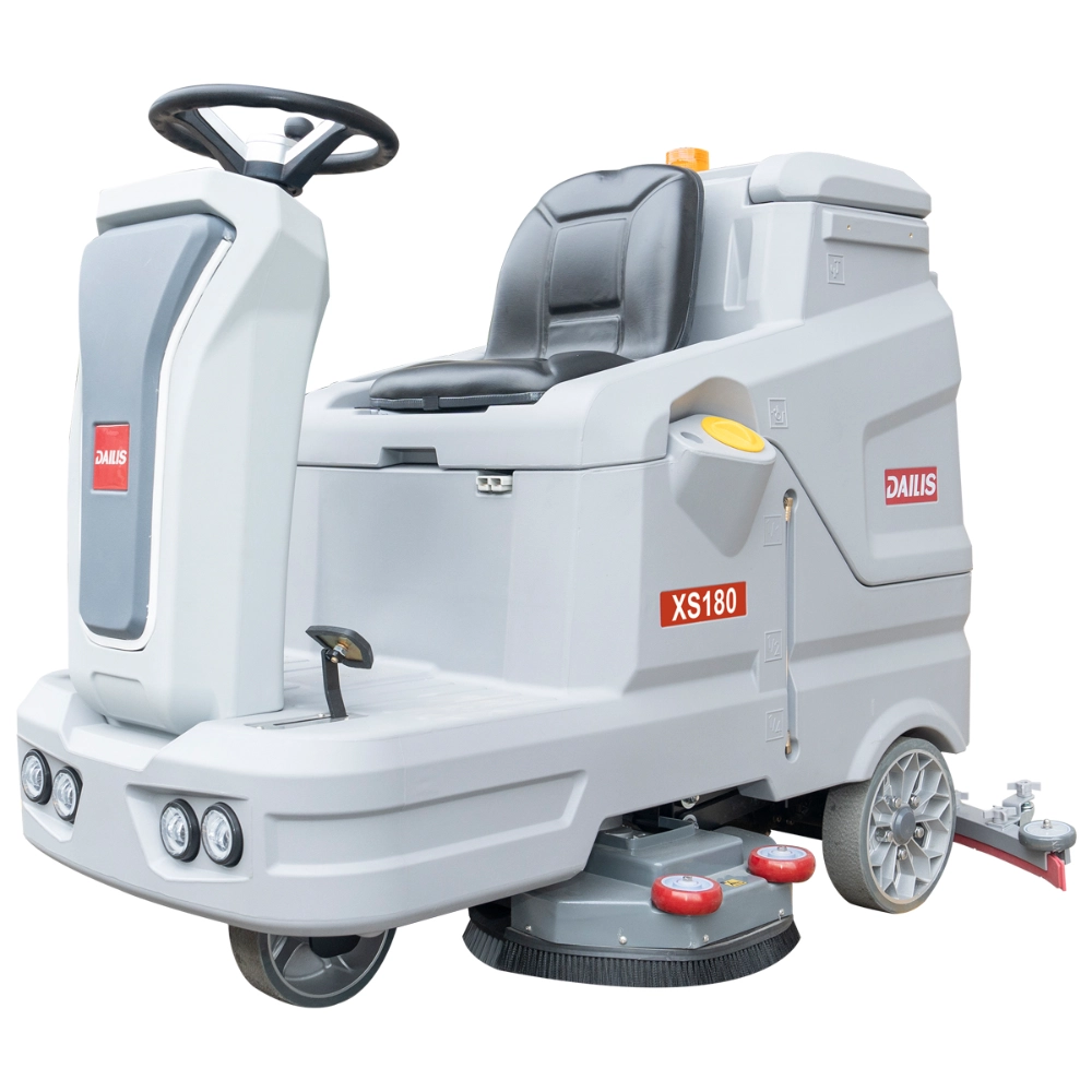 Dailis 18″ Double Brush Ride-on Floor Scrubber Machine with Battery