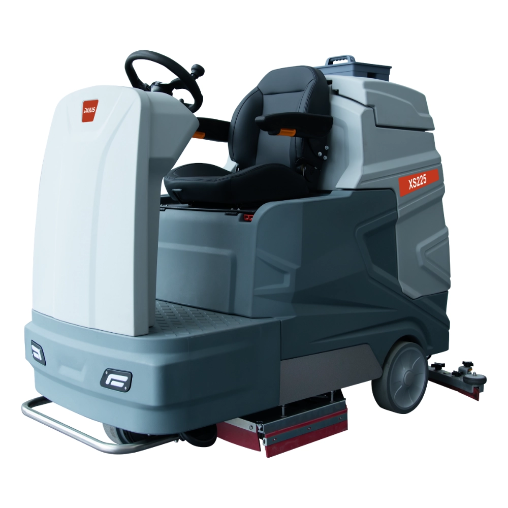 Dailis 17″ Double Brush Ride-on Floor Scrubber Machine with Battery