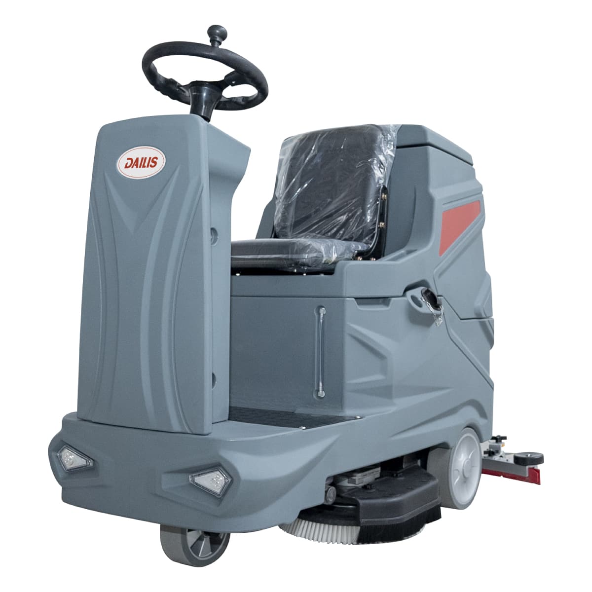 Dailis 15″ Double Brush Ride-on Floor Scrubber Machine with Battery